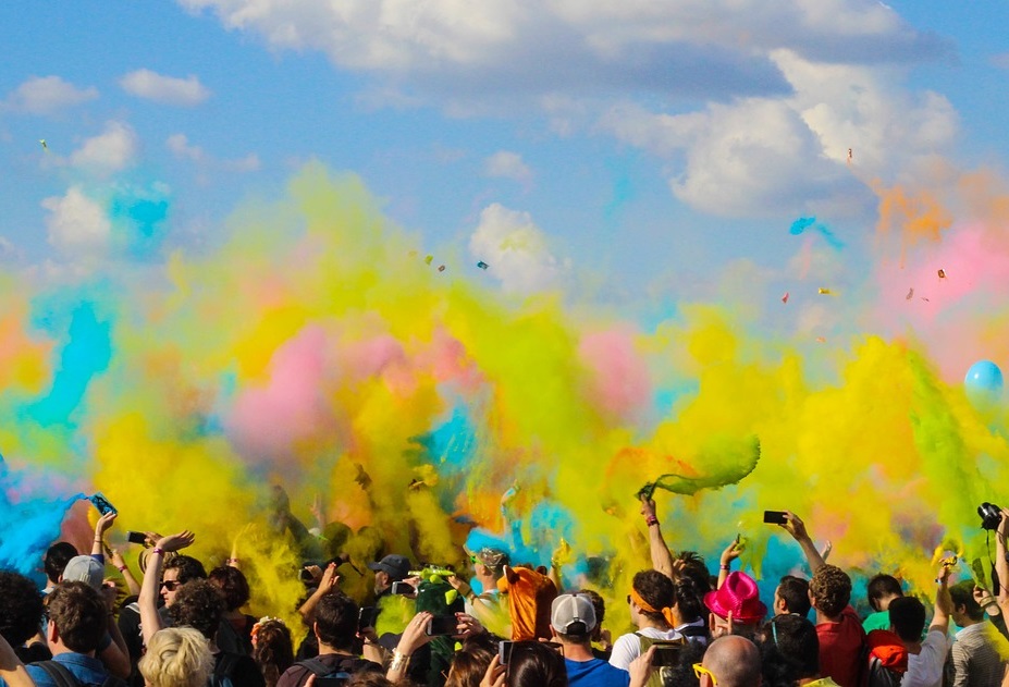 Hands and color in air