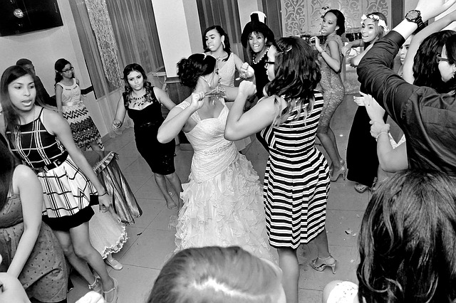 Bride dancing