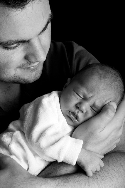 A father with newborn