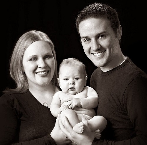 Family portrait with newborn child